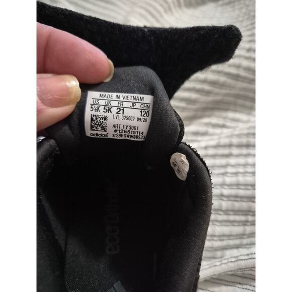 Adidas Infant Size 5.5K Fortarun AC Sneakers, Core Black/White EUC - Picture 7 of 7